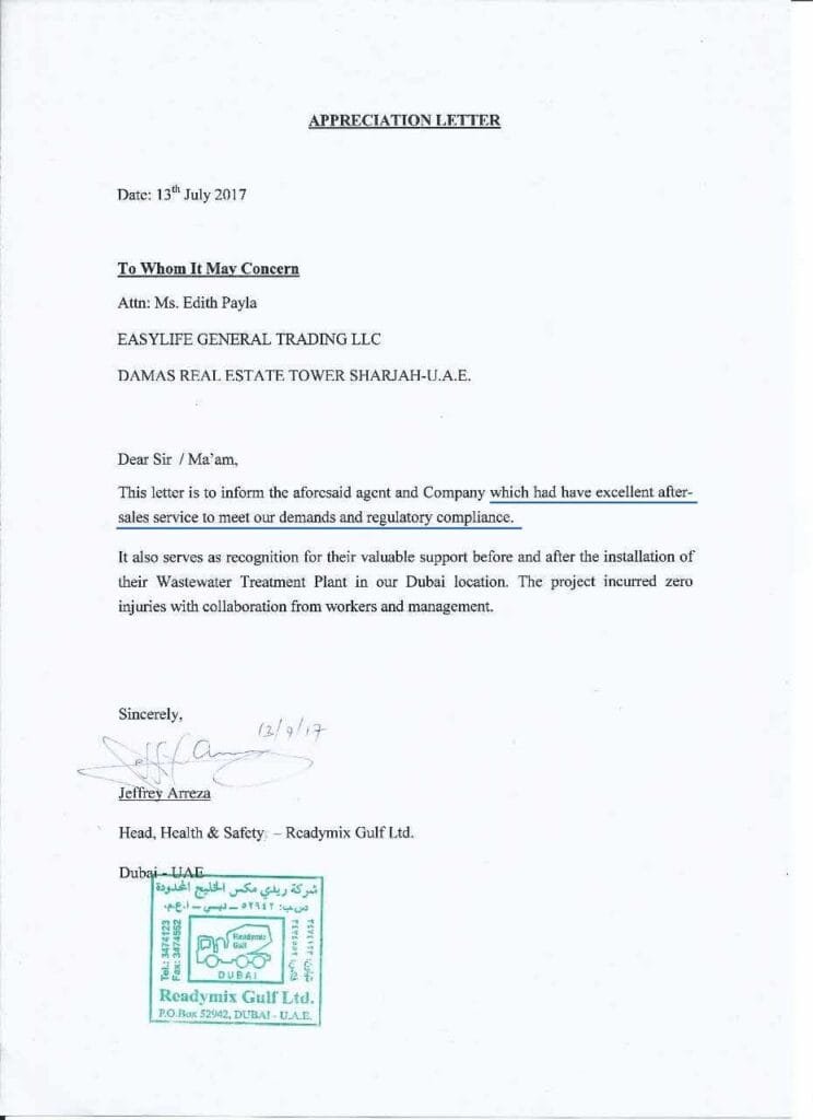 Wastewater Treatment Dubai project with Readymix Gulf
