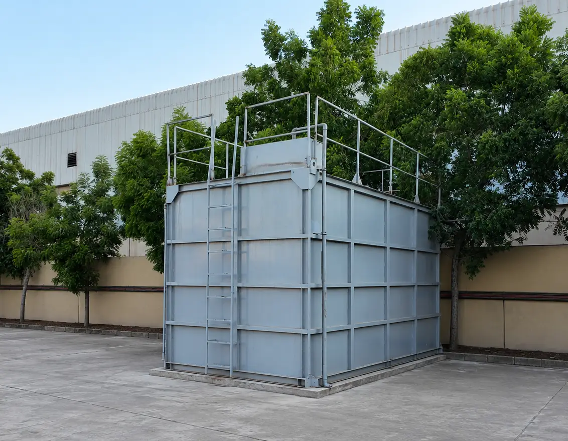Treated food factory effluent prepared for approved non-potable reuse