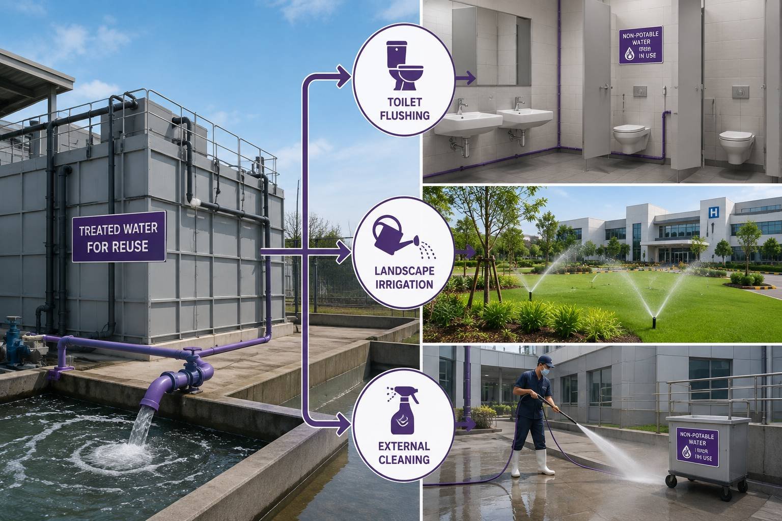 Treated hospital wastewater reused for an approved non-potable application